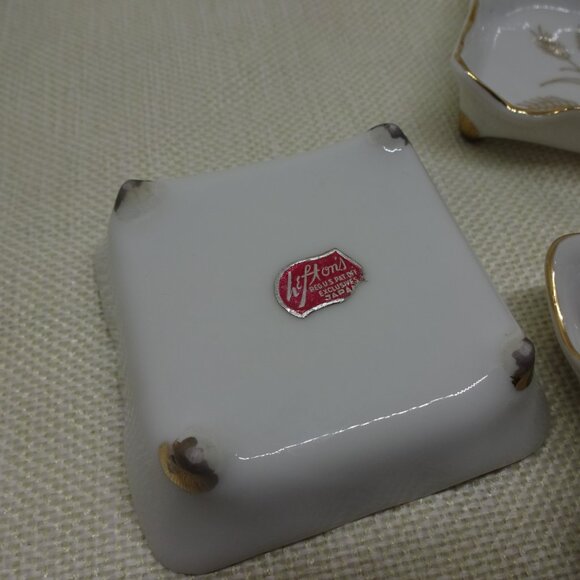 Vintage (3) LEFTON GOLDEN WHEAT Pattern Trinket Dishes/Teabag Holders (EUC) - Picture 3 of 3